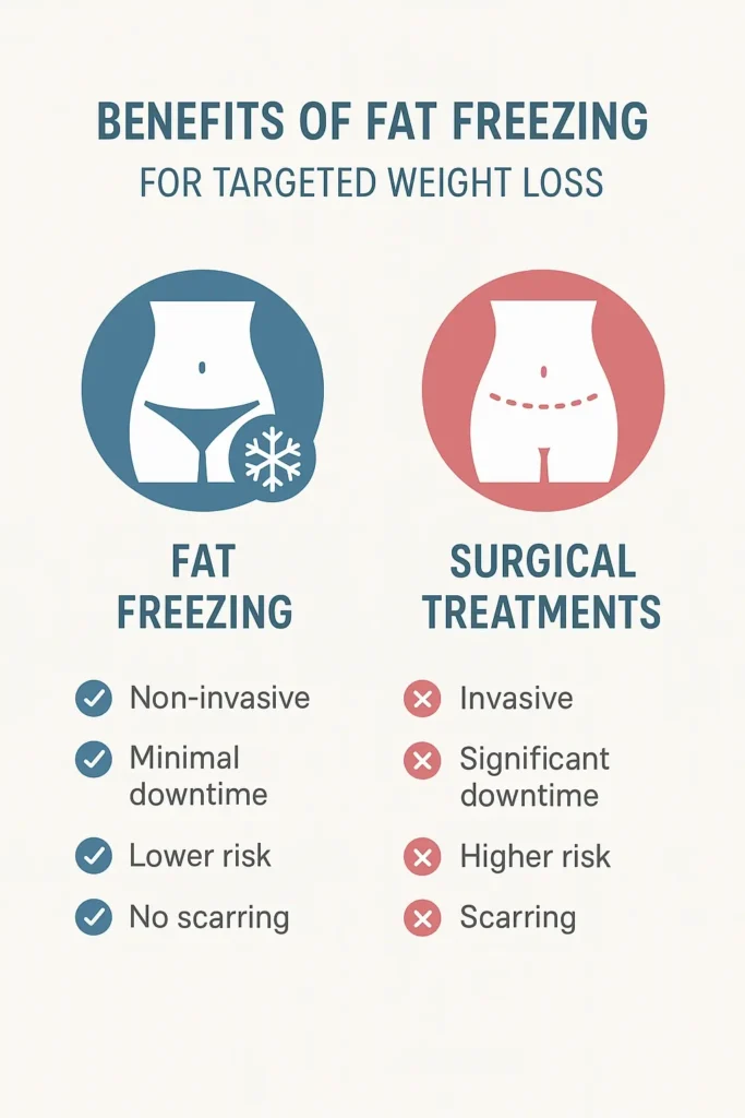 graphic showing the benefits of fat freezing Rochdale