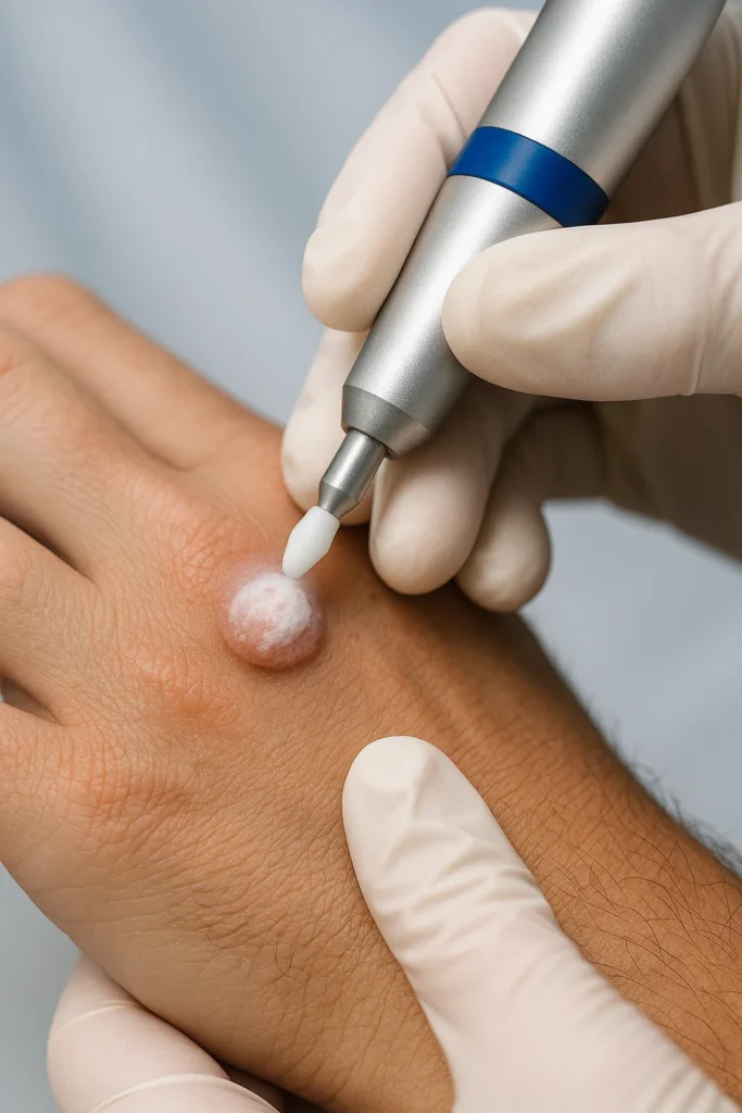 example of wart removal Rochdale using cryopen
